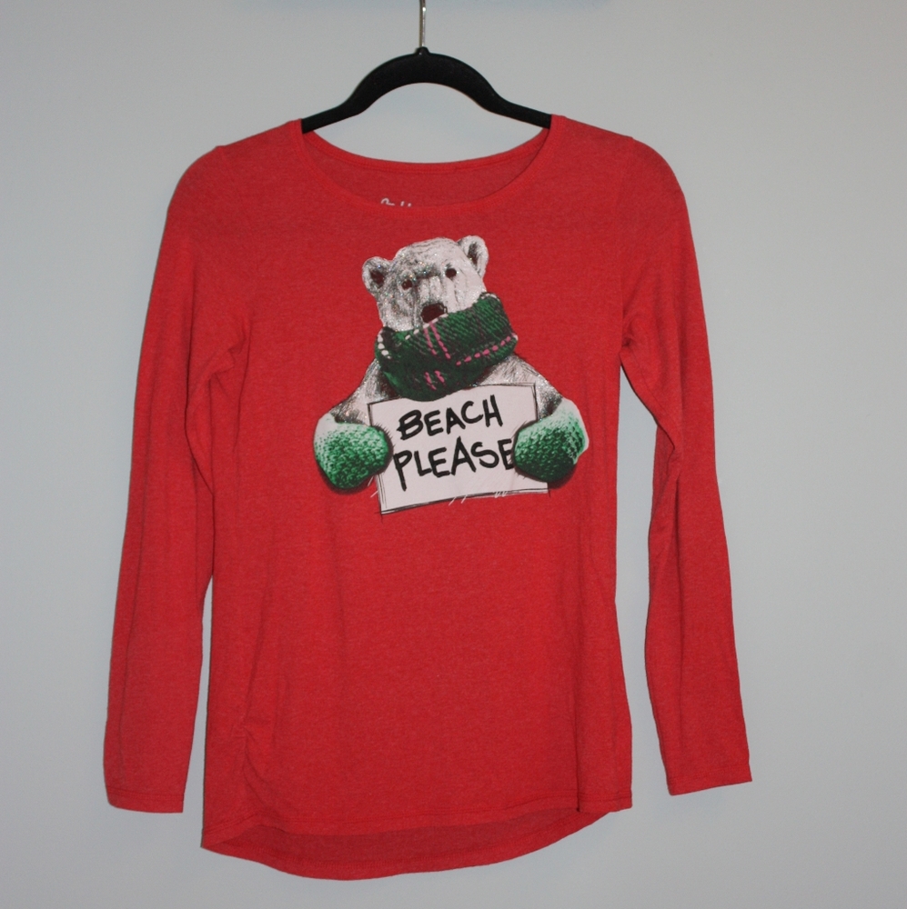 Hanes/ "Beach Please" Long Sleeve Shirt (X-Large)